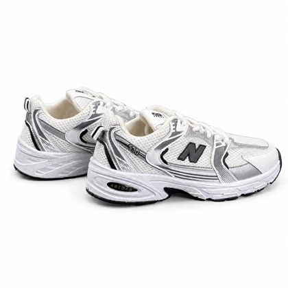 کفش کتانی مردانه مدل نیوبالانس530 سفید نقره ای New BALANCE530