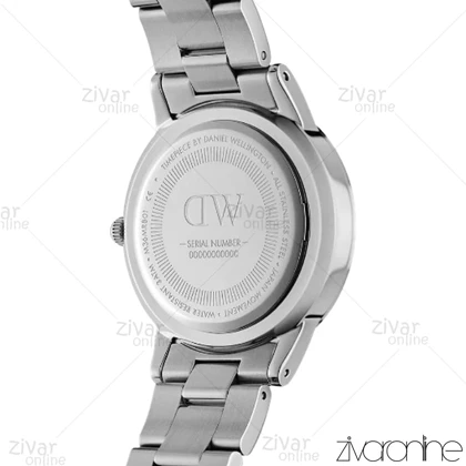 ساعت دنیل ولینگتون آیکونیک لینک مردانه سیلور صفحه مشکی 103460