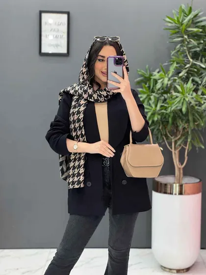 مانتو کتی چهاردکمه یقه آرشال