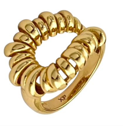 انگشتر زنانه ژوپینگ مدل اسپرینگ گلد طرح طلا فنری