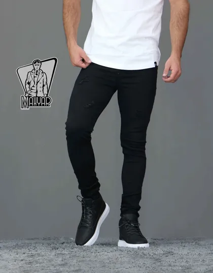 شلوار جین مشکی زاپ‌دار ZARA