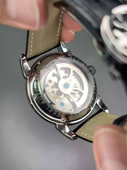 ساعت مچی پتک فیلیپ اتوماتیک دو توربین مشکی صفحه سرمه ای Patek Philippe