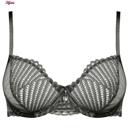 ست شورت و سوتین زنانه دانتل پروانه ای طوسی میسا کد 4735-6115