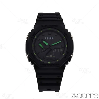 ساعت جی شاک GA2100 مردانه چند موتوره مشکی ایندکس سبز 105812