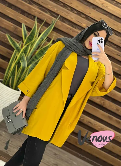 مانتو لینن یقه انگلیسی