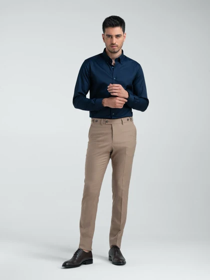 ام کی کالکشن پیراهن آستین بلند mk-1081-navy-blue