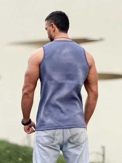 رکابی حلقه‌ای تنک تاپ سنگ شور آبی