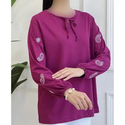 بلوز آستین گل 16326