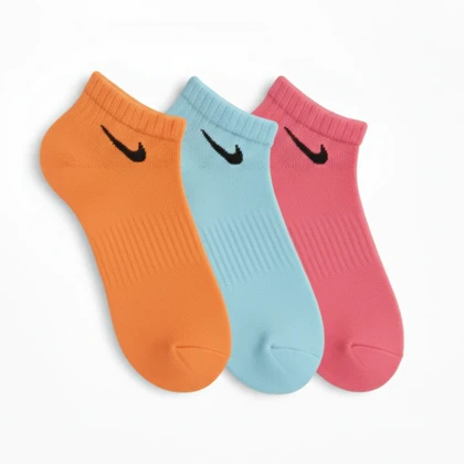 جوراب نایک ساق کوتاه 3 تایی طرح و رنگ رندوم Nike Low Top Socks Random کد 295662