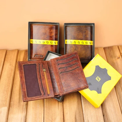 کیف پول مردانه چرم طبیعی دست رنگ