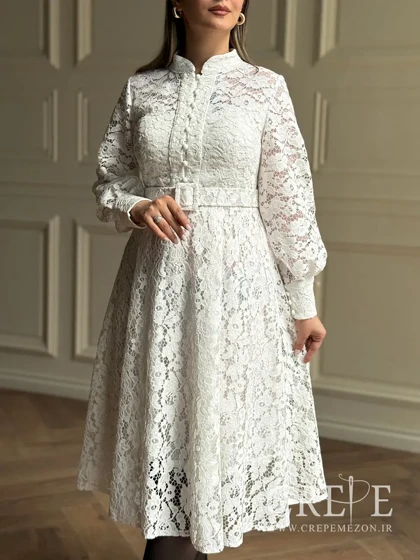 پیراهن گیپور جلو دکمه