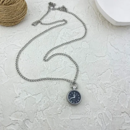 گردنبند طرح ساعت با زنجیر اسپرت