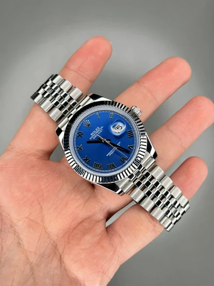 ساعت مچی رولکس سوئیسی سیلور صفحه سرمه ای ایندکس یونانی Rolex Datejust