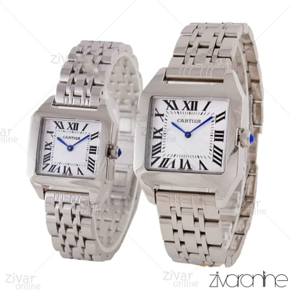 ست ساعت کارتیر مدل سانتوس نقره ای صفحه سفید 105728