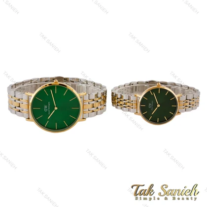 ساعت دنیل ولینگتون ست دورنگ طلایی صفحه سبز DW-5287-S