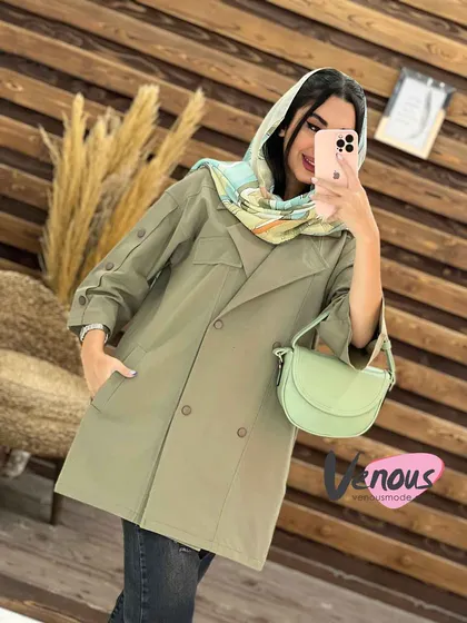 مانتو لینن کتی آستین دکمه
