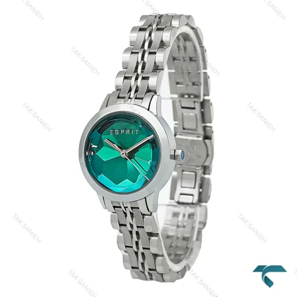 ساعت اسپریت زنانه سیلور صفحه سبز آبی بند جوبیلی Esprit-8221-L