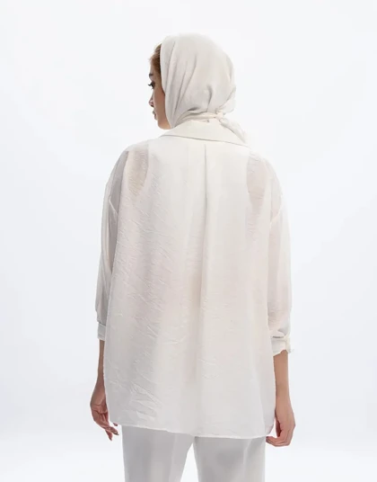 یقه شکاری پارچه چروک