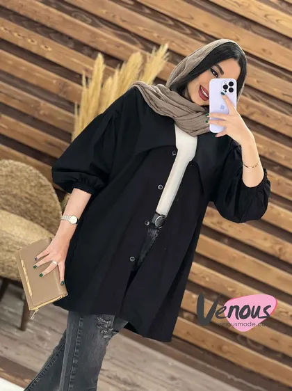 مانتو یقه خرگوشی پشت پیله دار