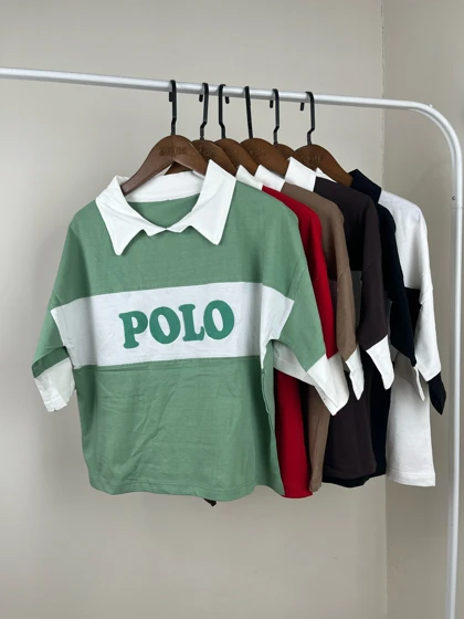 کراپ باکسی یقه دار Polo