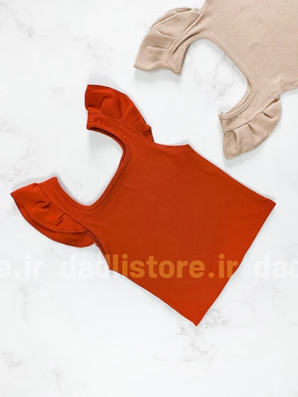 کراپ تاپ کبریتی یقه خشتی آستین چین‌دار