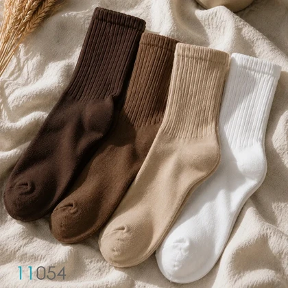 پک 4 جفتی جوراب ساق‌دار با طیف رنگی قهوه‌ای