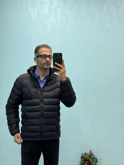 کاپشن پر مردانه مشکی - پارچه ضدآب و با کیفیت