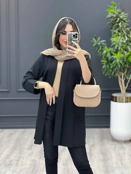 مانتو دو جیب آستین برگردون