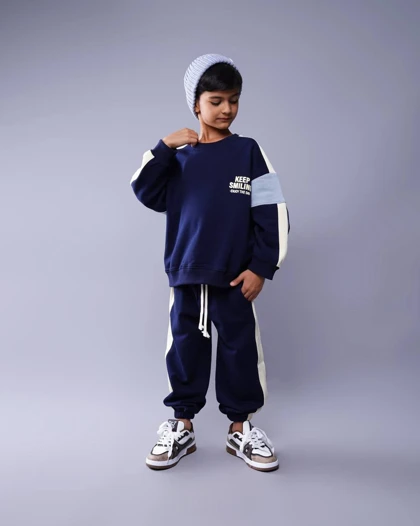بلوز شلوار جاگر طرح FUN رنگ طوسی کد 3191
