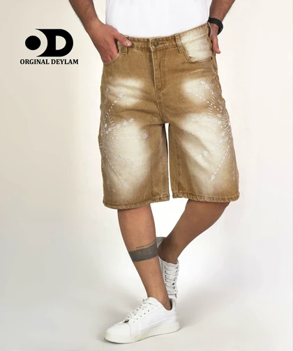 شلوارک جین طرح کاستوم شده پارچه کجراه کد 4 کیفیت استثنایی