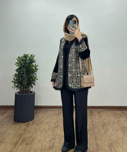 مانتو مجلسی سوزندوزی آدلین