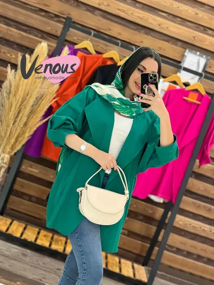 مانتو لینن کتی یقه آمریکایی