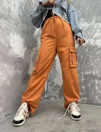 شلوار کارگو لینن