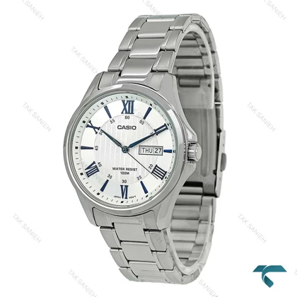 ساعت کاسیو MTP-1384D-7A2V مردانه سیلور صفحه سفید Casio-7378-G