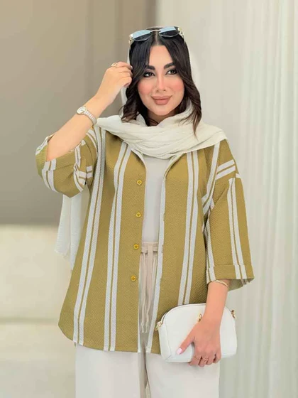 شومیز آستین پاکتی طرح راه راه