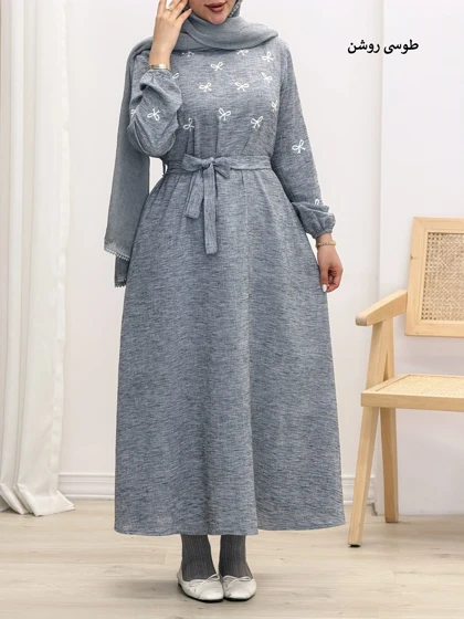 4285-پیراهن گلدوزی پاپیون