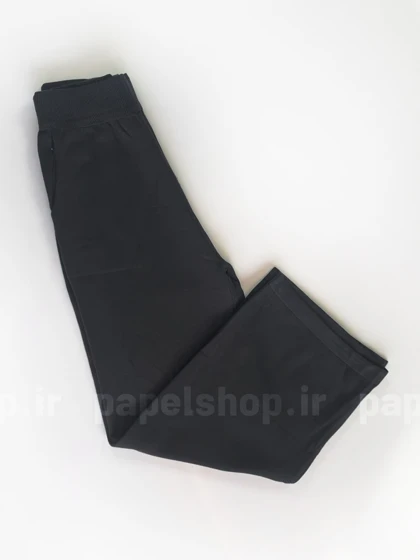 شلوار مشکی بافت نیم بگ ساده