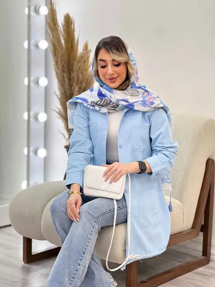 مانتو جین رنگی پایین گت آوا