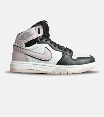 کفش کتانی ساق‌دار زنانه مشکی سفید صورتی نایک NIKE jordan 1 مدل 8144