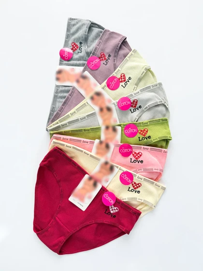 شورت اسلیپ زنانه کبریتی نوار دوزی Love