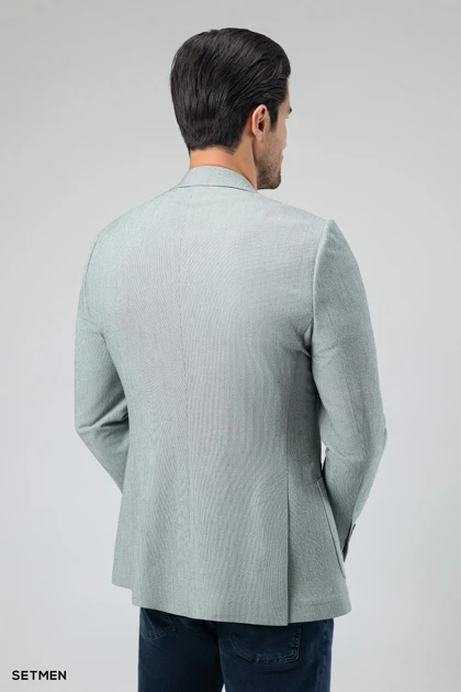 کت تک مردانه دودکمه نیم آستر پارچه GOFRE