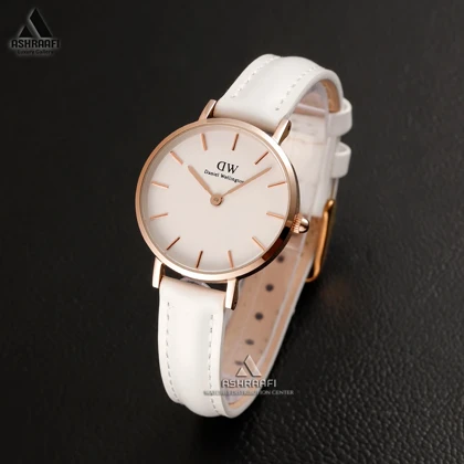 ساعت دنیل ولینگتون بند چرم سفید Daniel Wellington 00117WB