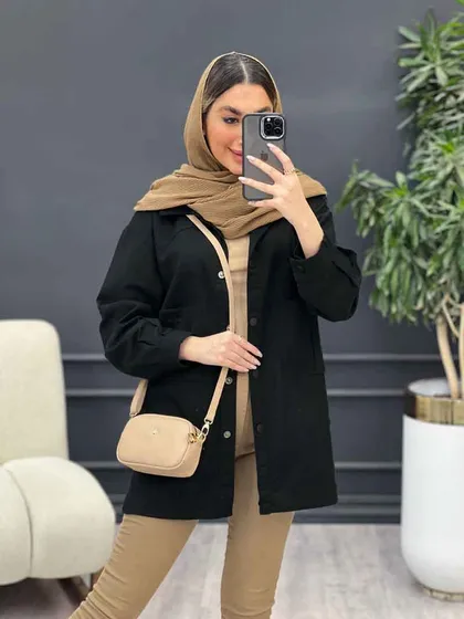 مانتو کتان بغل سه دکمه سوین