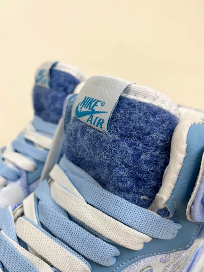کتانی ونس ساق‌دار زنانه ایر جردن وان فامیلا بلو NIKE AIR JORDAN 1 کد 912 دختر طهرونی