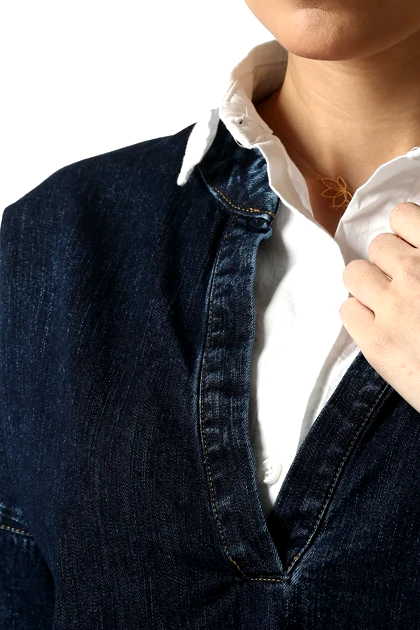 شومیز جین نیم قاپک زنانه