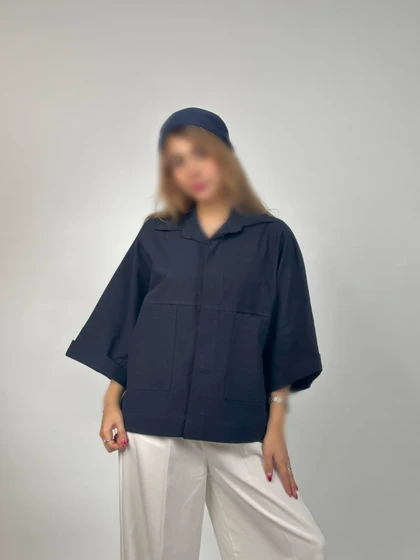 شومیز باکسی دوجیب مدل دلبهار کد 50263