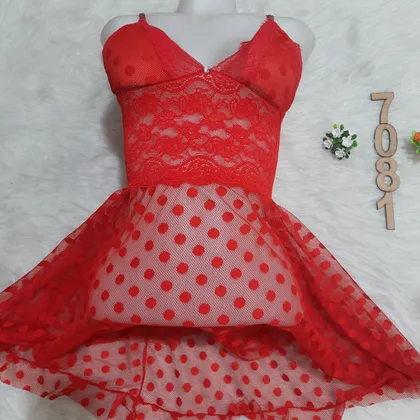 لباس خواب توری کاپ‌دار Anahel کد 7081