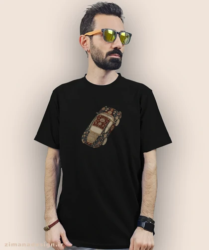 تیشرت مردانه و زنانه طرح ماشین تلفیق با فرش ایرانی