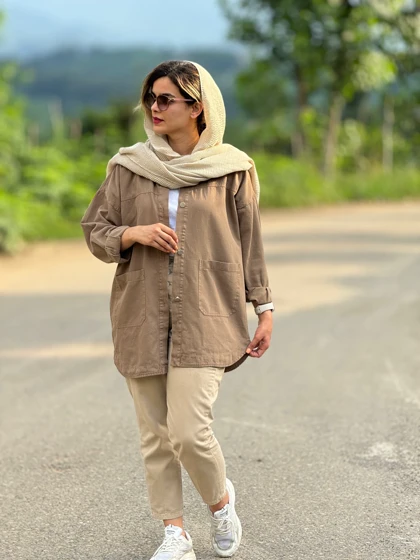 مانتو کتان جیب پایین 243