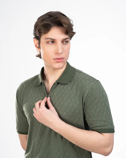 پولوشرت مردانه نیم زیپ کد M0304